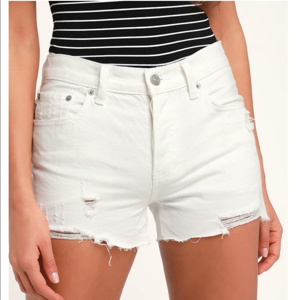 Free People Sophia High Waist White Denim Shorts 30 NWT - Picture 4 of 8